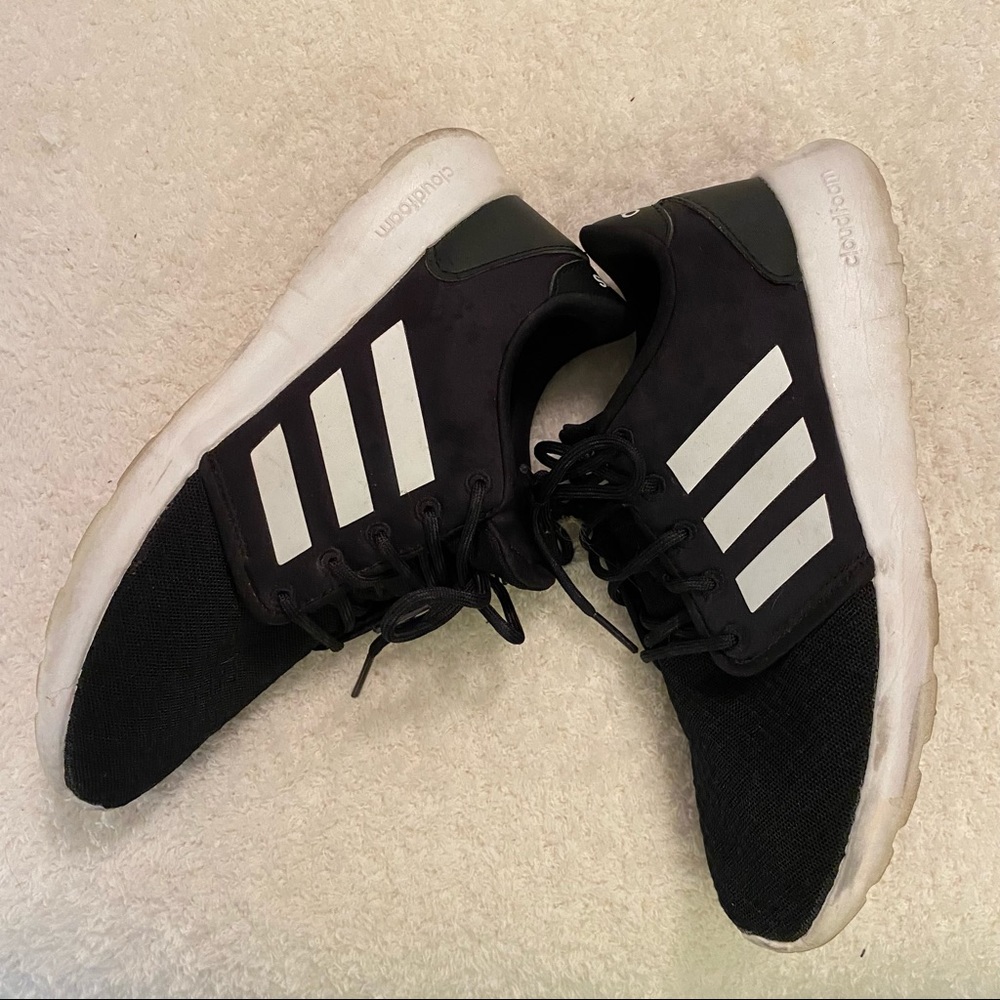 Adidas Cloudfoam black womens tennis shoes size 8